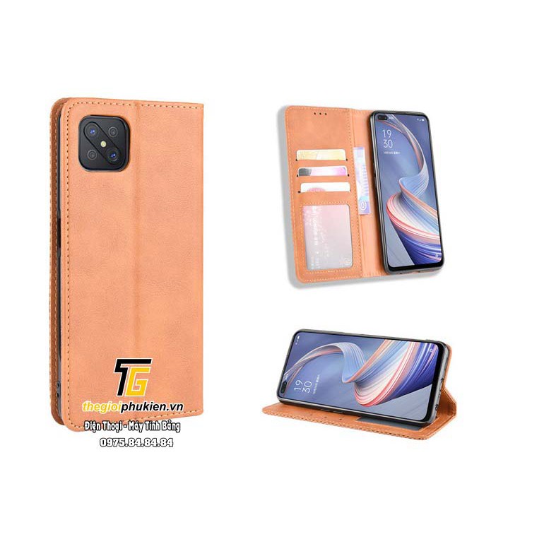 Bao da dạng ví OPPO A92s Luxury Leather
