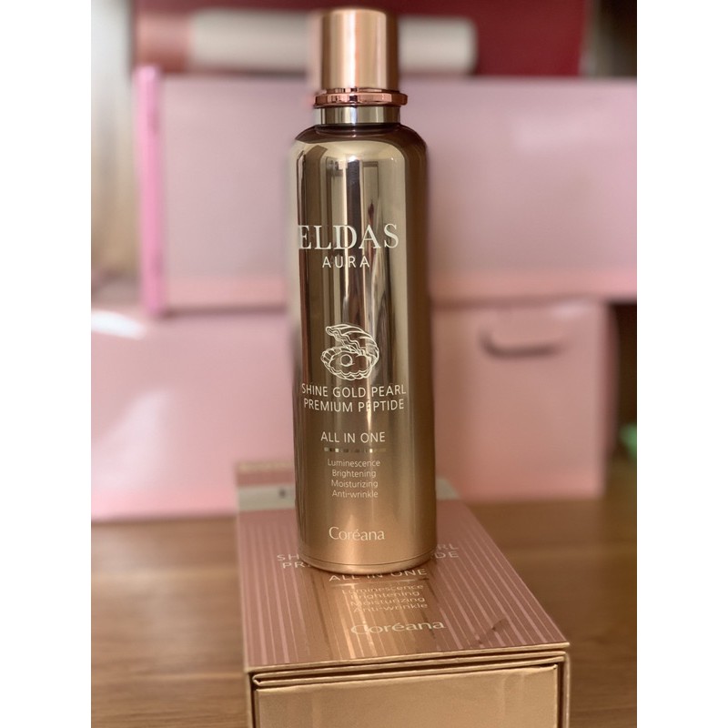 Serum tế bào gốc Eldas Aura Coreana Shine Gold Pearl Premium Peptide chai 100ml