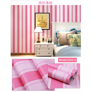 Giấy dán tường khổ 45cm có sẵn keo mẫu giả vải sọc(giá bán 1m) GV342