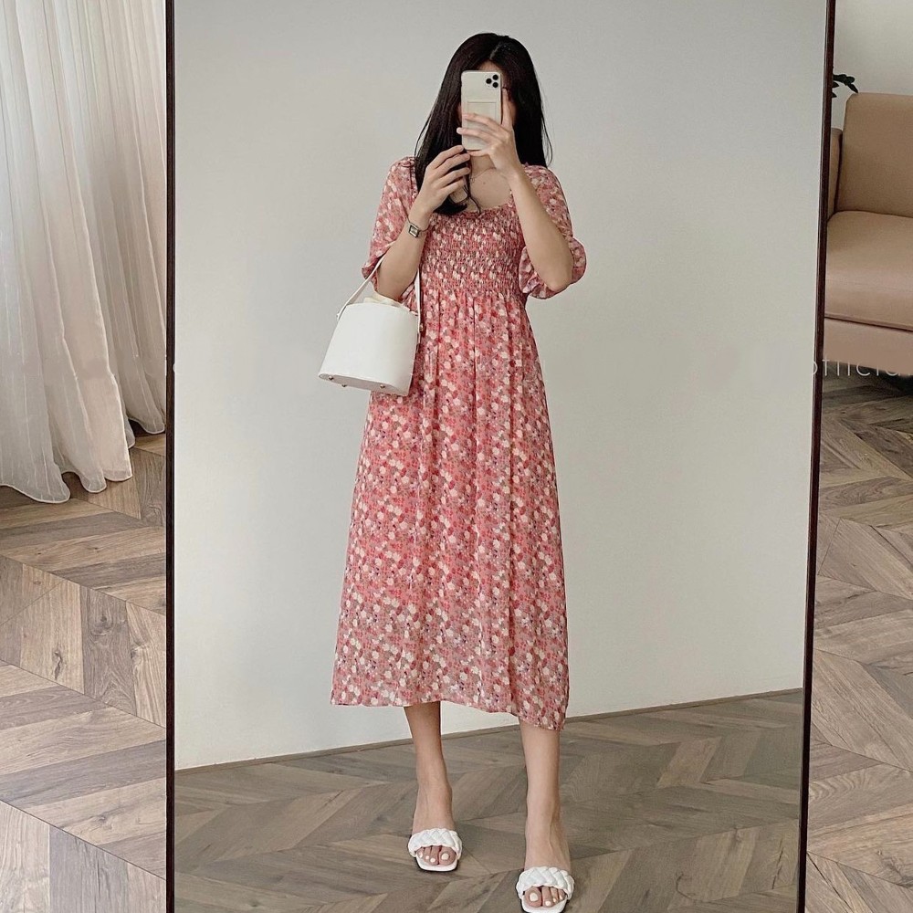 [2 LỚP] VÁY HOA NHÍ XÒE - ĐẦM MAXI ĐI BIỂN CHẤT VOAN BAY V-MX | BigBuy360 - bigbuy360.vn