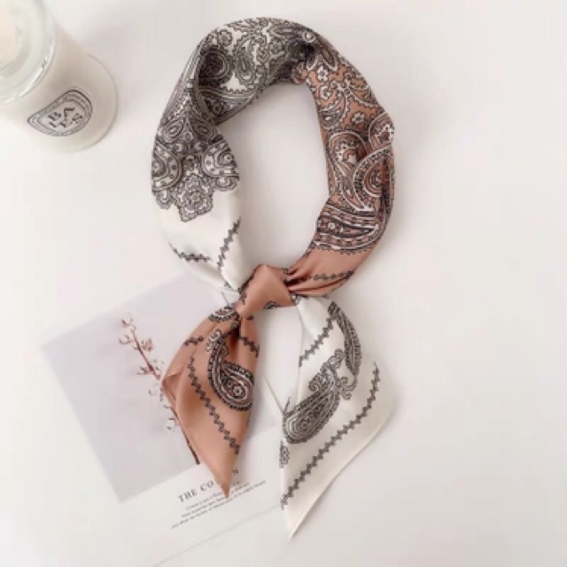 Khăn turban lụa vuông size 70x70cm - Maben