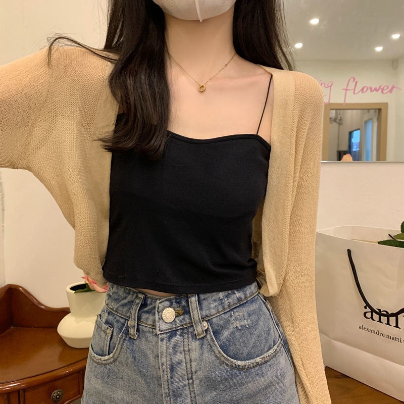 Áo Khoác cardigan Dệt Kim Mỏng Nhẹ Màu Trong Suốt Tay Dài Chống Nắng Thời Trang Mùa Hè Cho Nữ