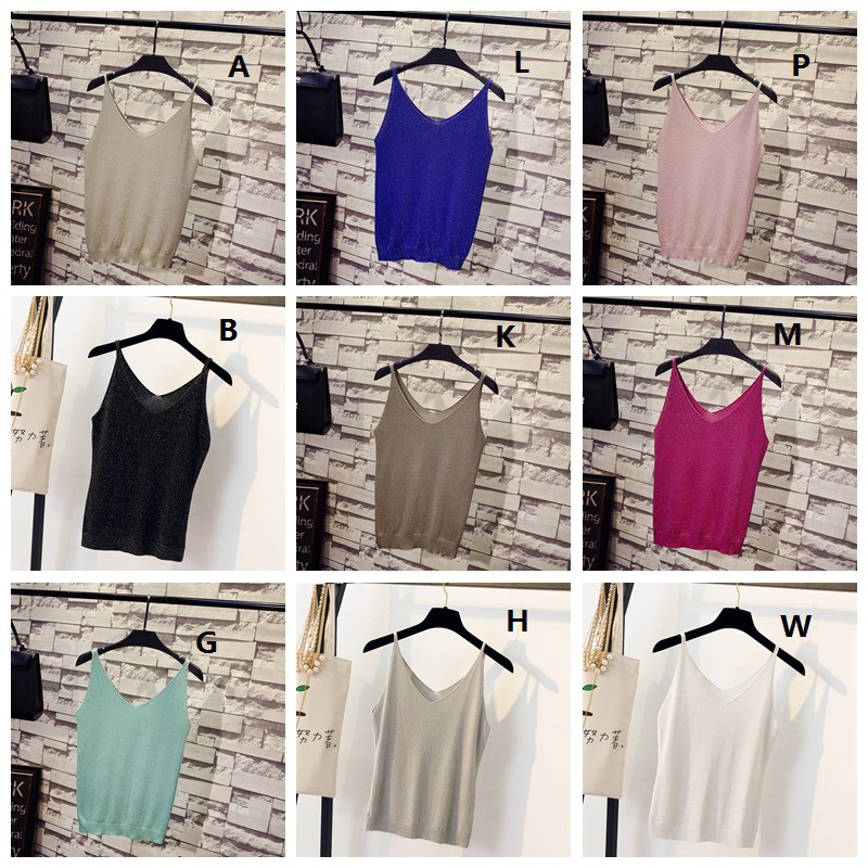 Áo dệt kim không tay cổ chữ V màu trơn cho nữ | BigBuy360 - bigbuy360.vn