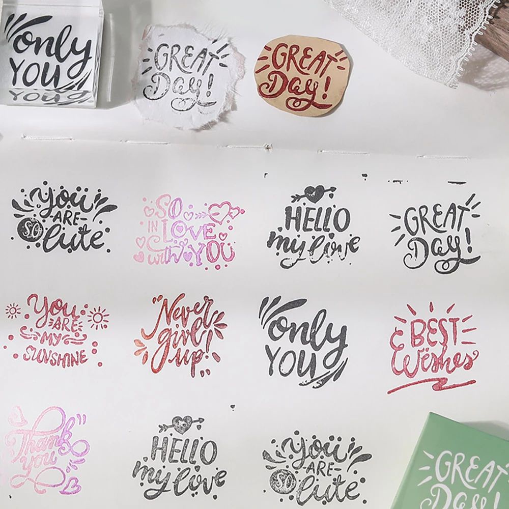 LANFY Only You Con dấu trong suốt bằng acrylic in chữ trang trí sổ tay DIY