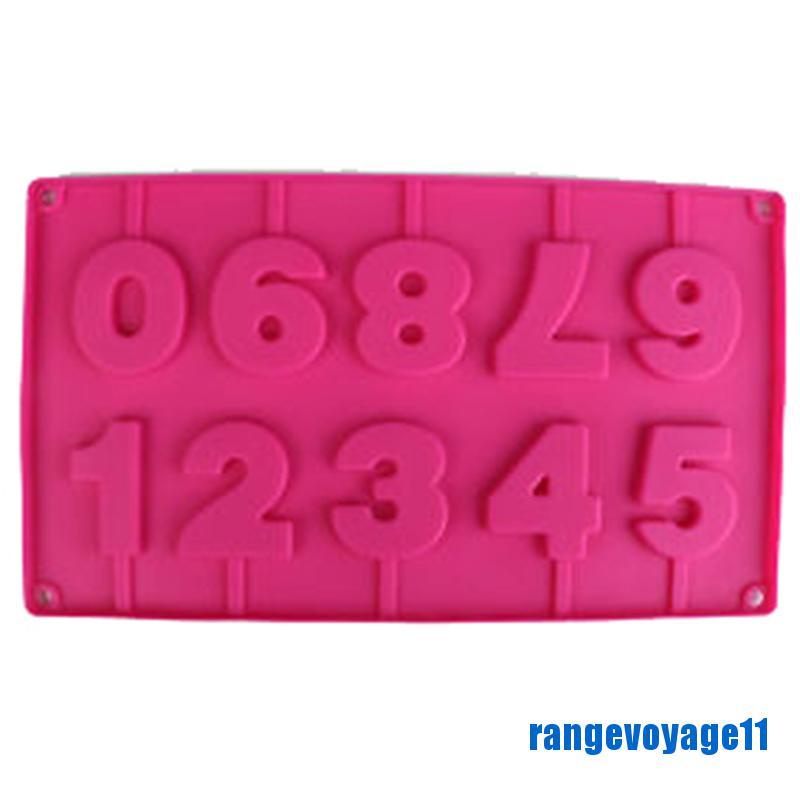 Khuôn Silicone Làm Kẹo Mút Số 0-9 3D