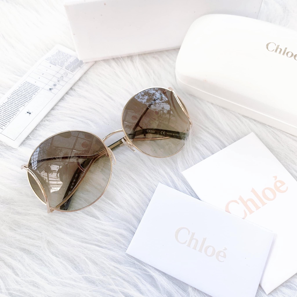 Kính Mát Chloe CE124S 750 60 mắt tròn nâu trà gọng oval