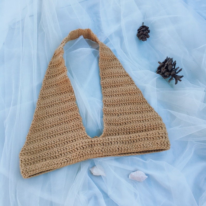 Áo Yếm Len - Bralette Len - Bikini Len Móc - Bralette Crochet - xanhlanhes