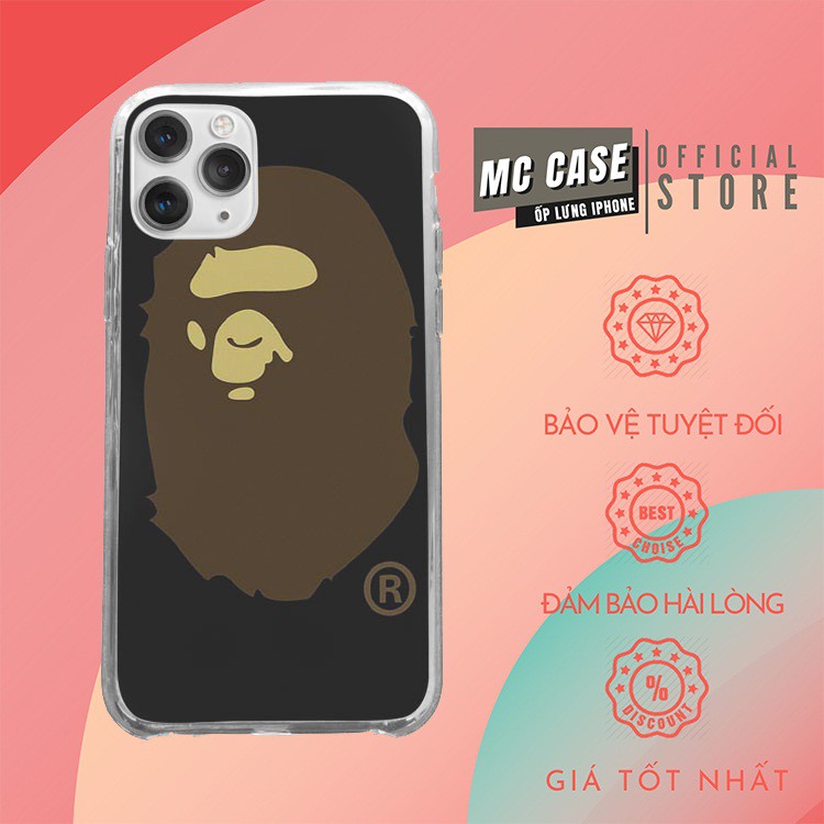 Ốp silicon Bape Khỉ Đột Trend cho iphone 6/7/8/Plus/X/Xs/XsMax/Xr/11/Pro/12Mini/12 PROMAX BAPPOD00025