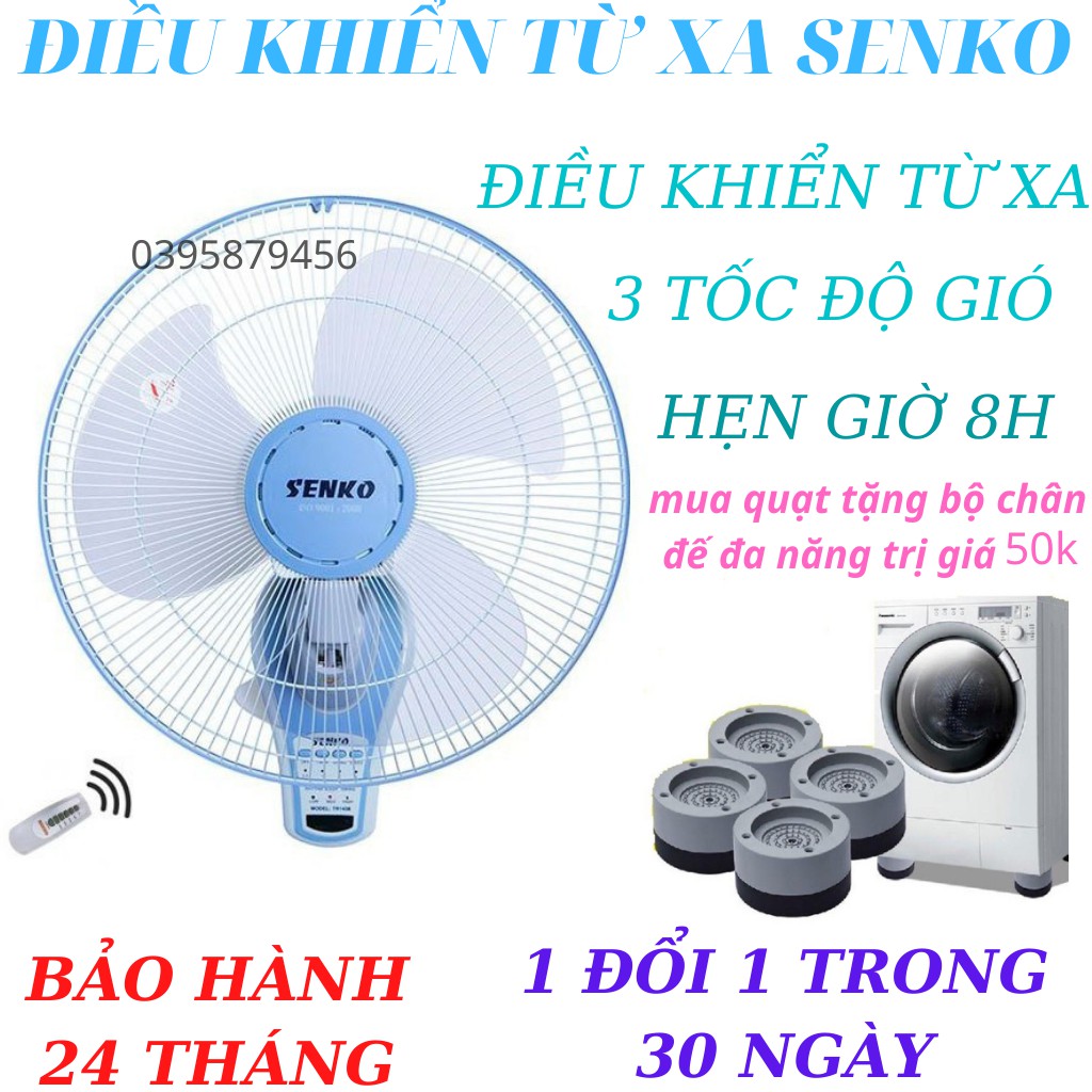 Quạt Công Nghiệp Treo Tường Senko Điều Khiển Từ Xa 1628-Quạt Điện Treo Tường Senko Giá Rẻ