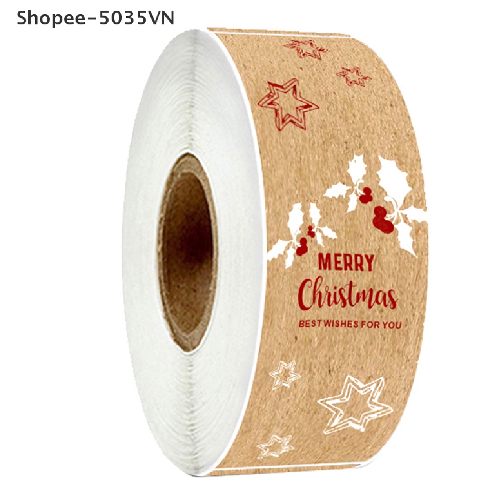 Cuộn 150 Nhãn Dán Trang Trí Giáng Sinh Chữ Nhật {akindofstar1.vn}