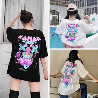 Áo thun unisex form rộng tay lỡ KAWAI màu in hình cực chất- chất thun mềm mịn, thấm hút mồ hôi tốt, áo thun cặp đôi nhóm