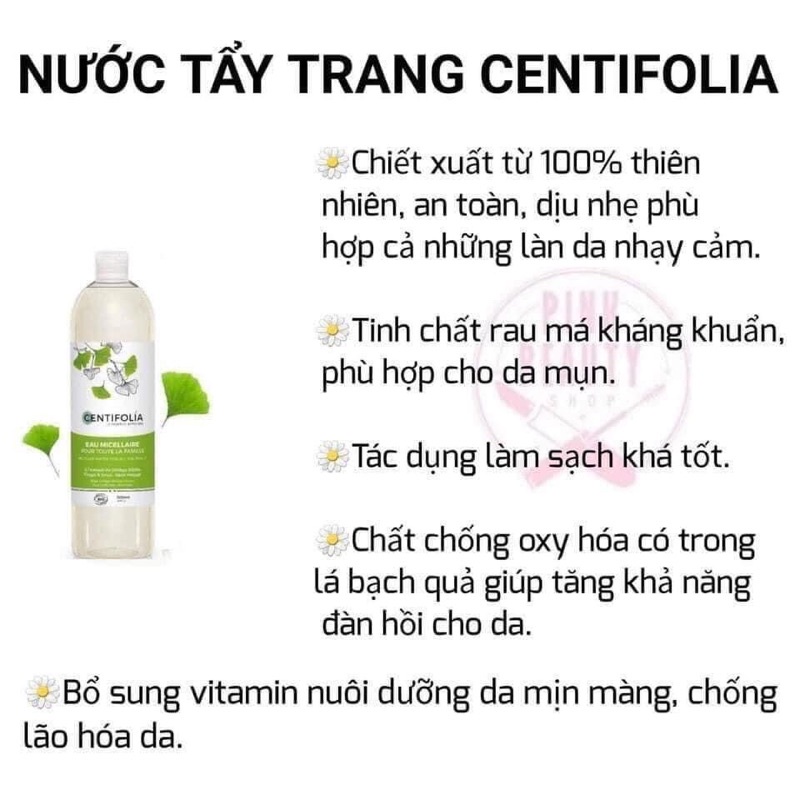 Nước tẩy trang 𝗿𝗮𝘂 𝗺𝗮́ 𝗖𝗲𝗻𝘁𝗶𝗳𝗼𝗻𝗶𝗮 𝗸𝗵𝗼̂𝗻𝗴 𝗰𝗵𝘂̛́𝗮 𝗰𝗼̂̀𝗻