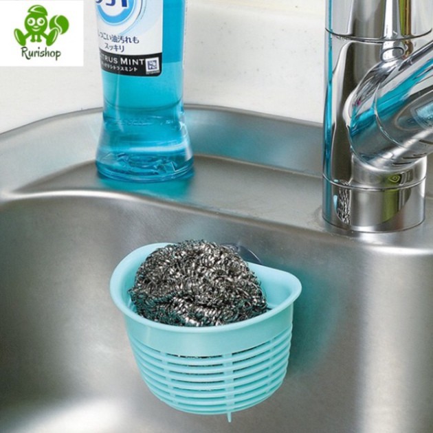 Giá để giẻ rửa bát hình rổ Inomata Nhật Bản hút chân không dáng nông, dáng sâu