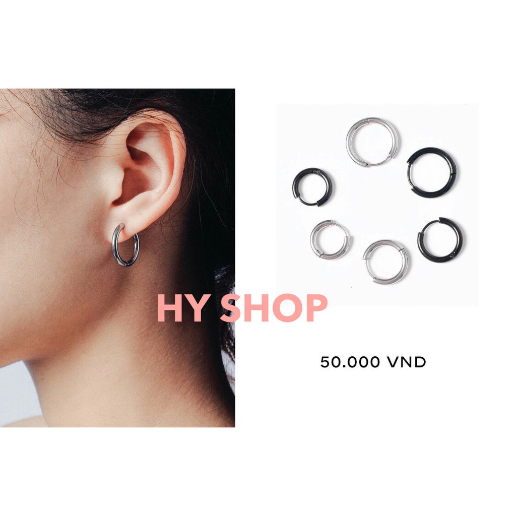 bông tai titan tròn basic không dị ứng nam nữ | BigBuy360 - bigbuy360.vn
