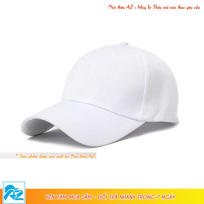 Nón kết nam màu trắng trơn cao cấp  - Vải Kaki 100% Cotton