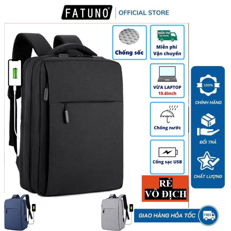 Balo Laptop 15.6 Inch chống sốc Cặp Đựng Laptop dùng đi học, đi làm, đi chơi tích hợp cổng sạc USB cao cấp