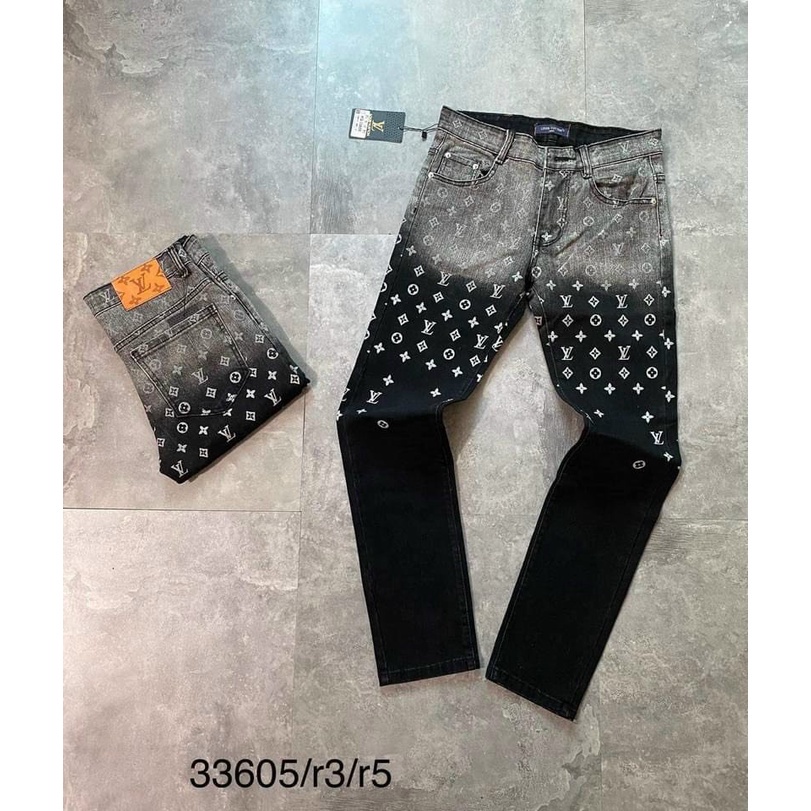 Quần jean nam cao cấp rách gối in chữ co giãn chất bò mẫu mới nhất tara_shop96