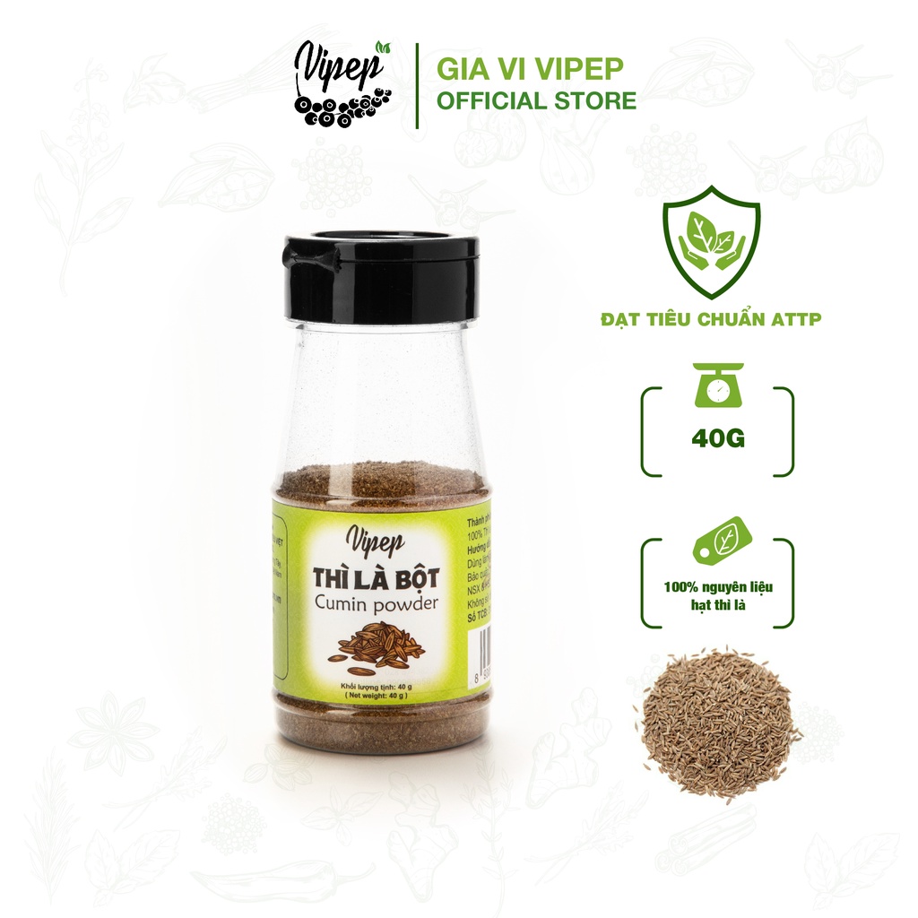 Bột thì là Vipep 40g - gia vị tẩm ướp nguyên chất cho các món nướng, cá, tạo mùi thơm đặc biệt