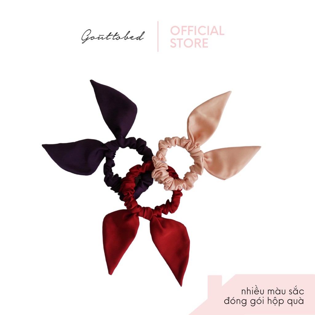 Scrunchies cột tóc nơ Goûttobed Lụa Satin Silk