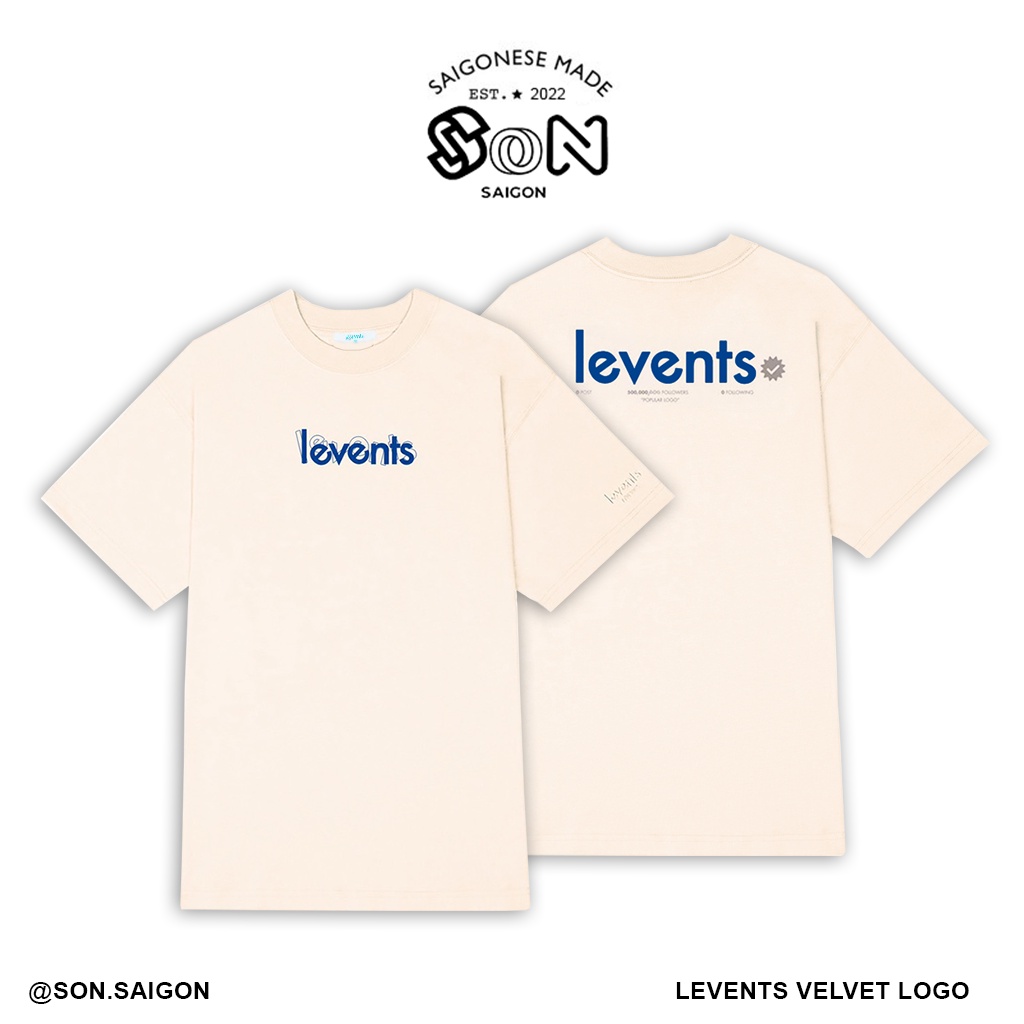 LEVENTS - Áo thun Velvet Popular Logo/ Cream Local Brand Son.saigon