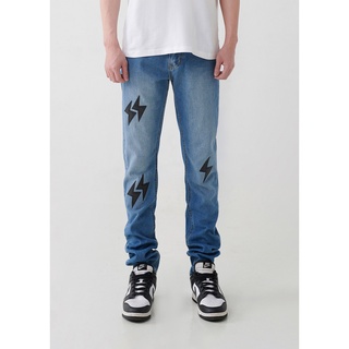 Quần jean nam ống đứng lightning denim - mid blue