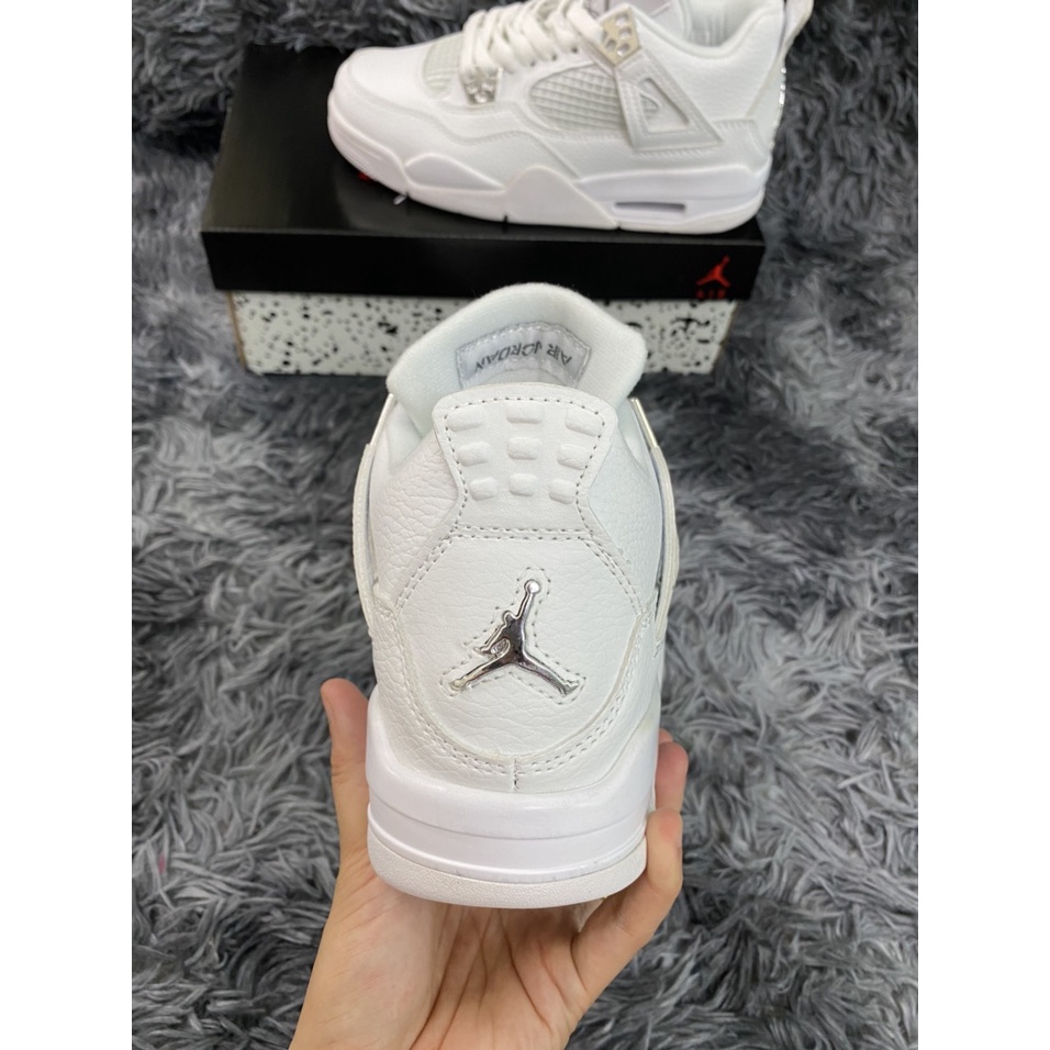Giày thể thao airr jordan 4 hai màu ful trắng và trắng xám [ẢNH THẬT] Giày thể thao JD4  white nam nữ siêu hot