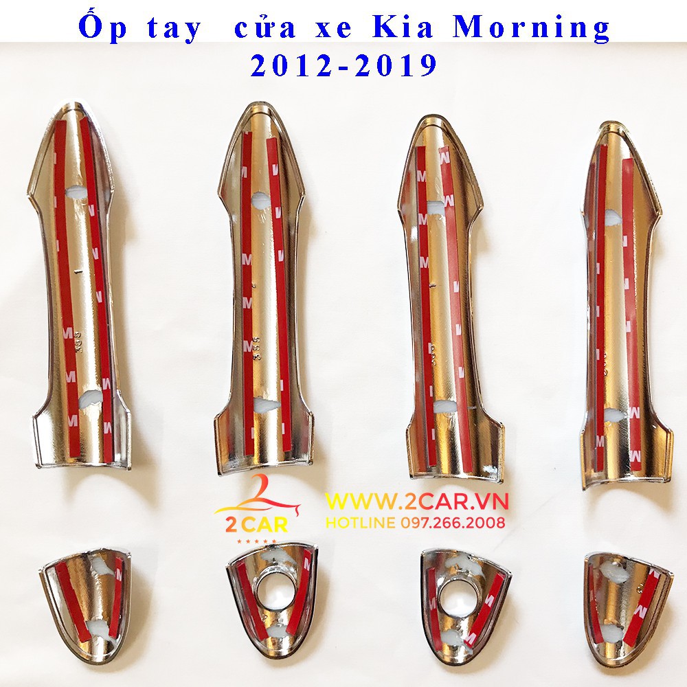 Ốp tay, hõm cửa xe KIA Morning 2012-2020 mạ Crom