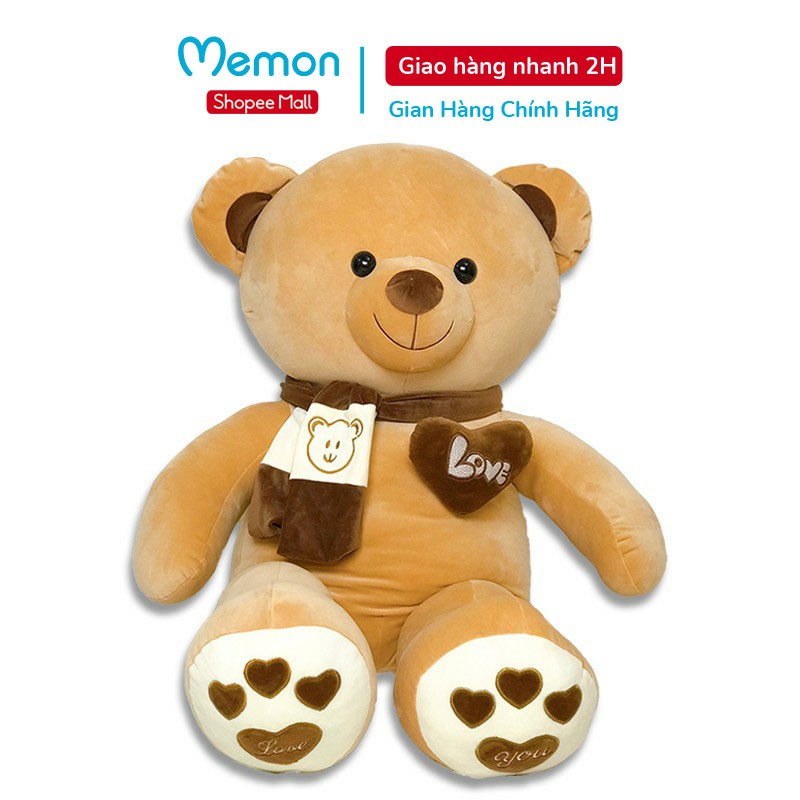 Gấu Bông Teddy Khăn Tim Mịn Cao Cấp Memon