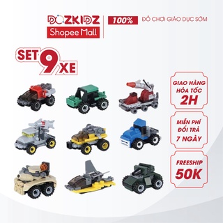 Đồ chơi lắp ráp, Bộ xếp hình 9 xe ô tô 27-32 chi tiết cho trẻ 4 tuổi trở lên - DOZKIDZ