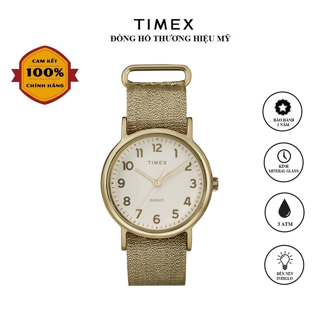 Đồng hồ Nữ Timex Weekender 38mm - TW2R92300 Dây Vải - Chính Hãng