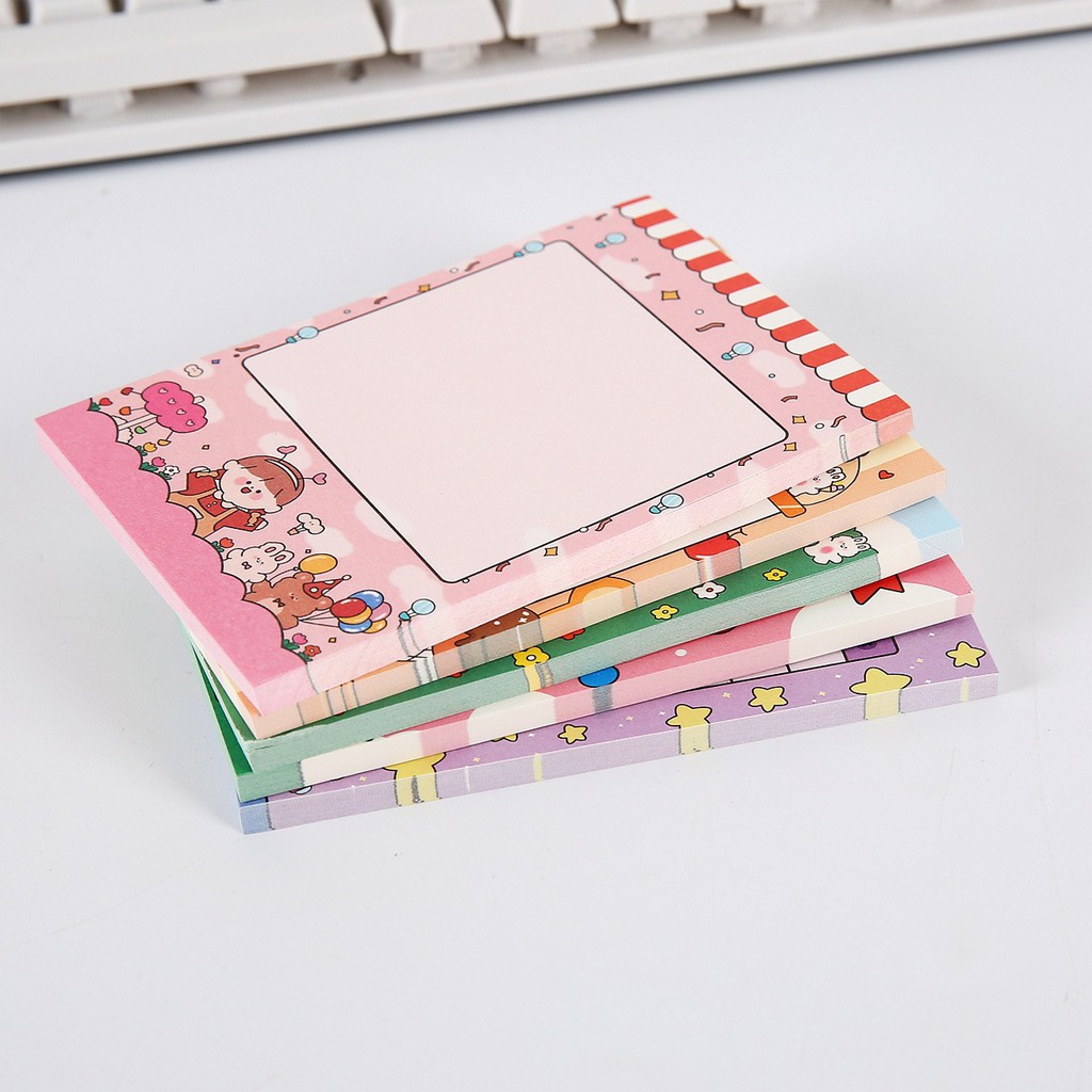 Giấy note hoạt hình dễ thương memo pad 50 tờ hỗ trợ học tập lên kế hoạch trang trí bullet journal