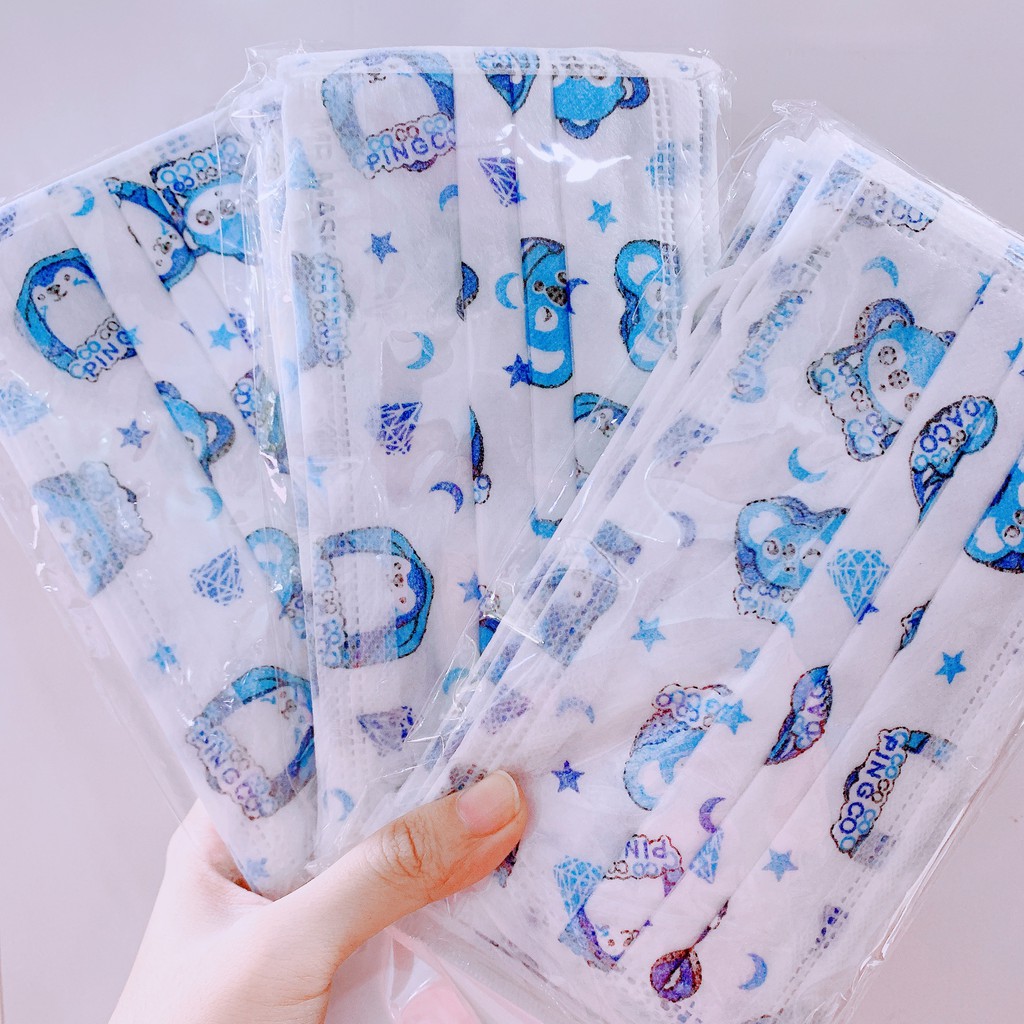 Hộp 50 cái khẩu trang y tế vải không dệt hoạt hình dễ thương