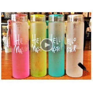 💥 XÃ KHO💥 Bình Nước Thủy Tinh Hello Master 480ml ( Nhiều Màu )