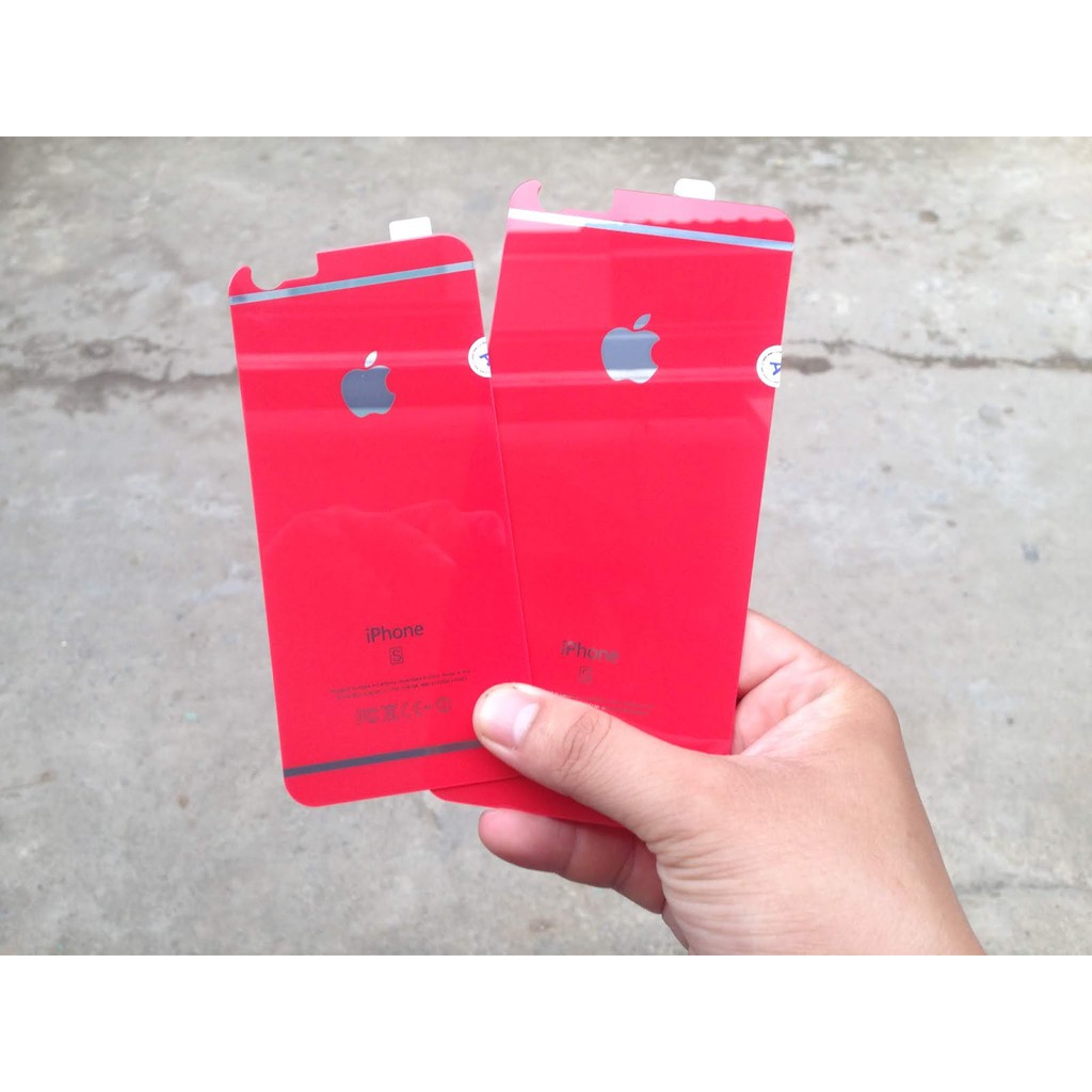 Miếng dán cường lực mặt sau iPhone 6/6s/6 Plus/6s Plus giả iPhone 8 đỏ