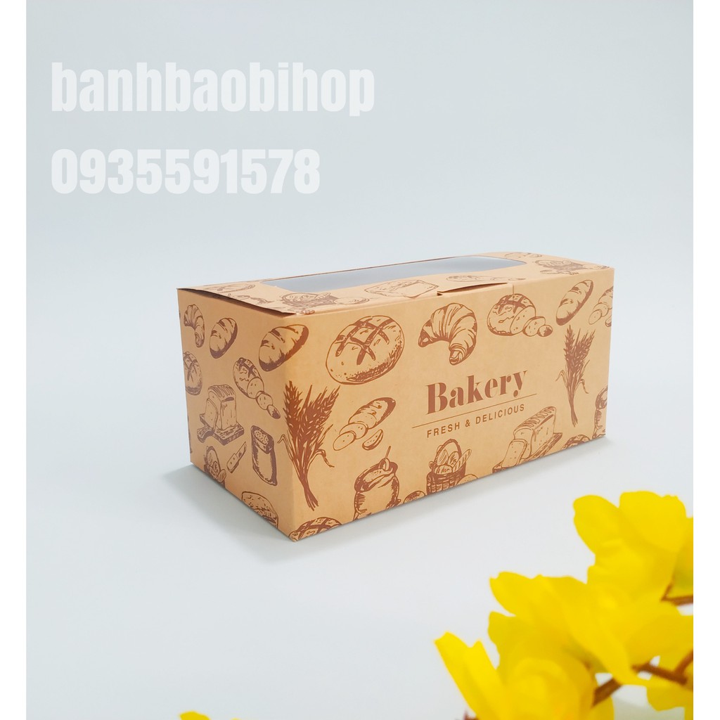 Hộp Giấy Đựng Bánh Mì Hoa Cúc/ 10 hộp