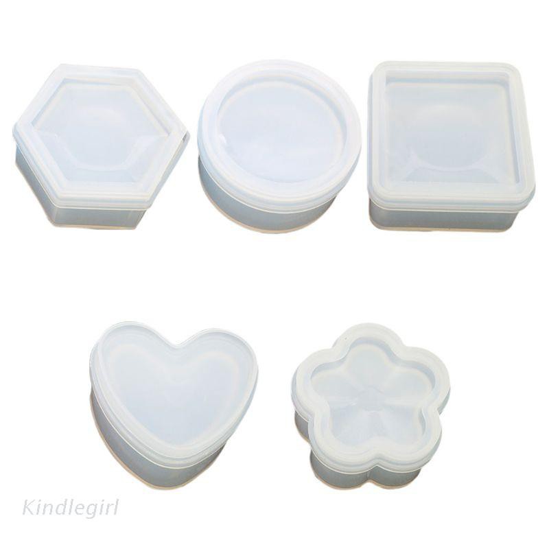 Khuôn Silicone Tạo Hình Làm Hộp Đựng Đồ Hình Lục Giác / Vuông / Tròn / Pha Lê Epoxy Uv Diy