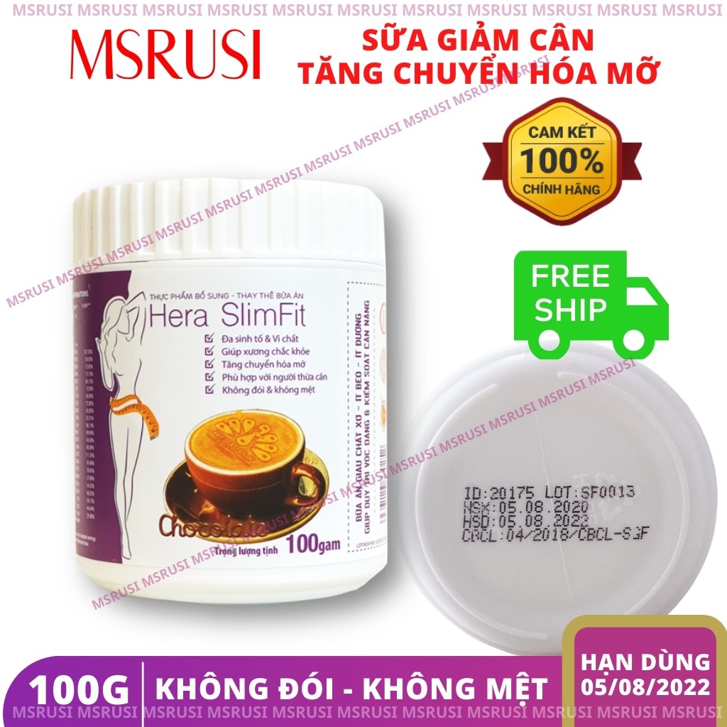 Giảm cân Hera SlimFit - Hera Milk - Thực Đơn Giảm Cân Cách Giảm cân An Toàn Tại Nhà Hộp 100g [3-4 bữa ăn]