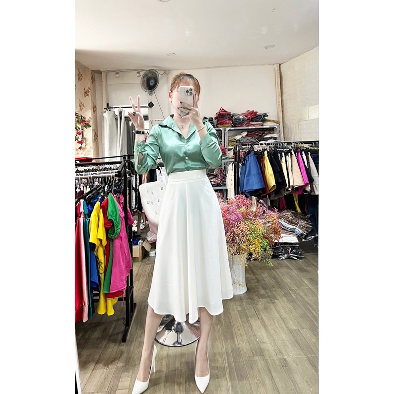 HÌNH THẬT 100% CÓ VIDEO- ÁO SƠ MI LỤA SATIN CAO CẤP