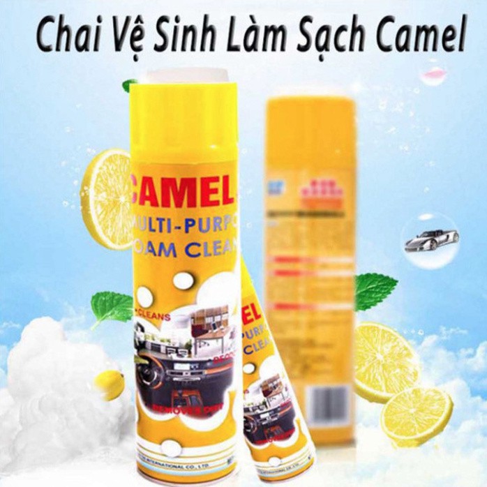 Chai Xịt Bọt Đa Năng Vệ Sinh Ghế Da Nội Thất Ô Tô Foam Cleaner Màu Vàng E01 - Dung Dịch Vệ Sinh Nội Thất E01- keyPass