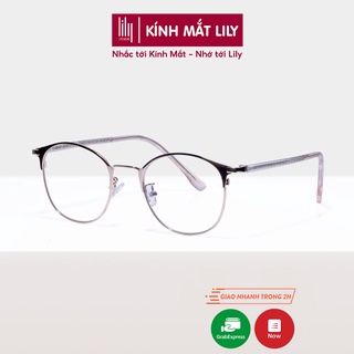 Gọng kính nữ kim loại Lilyeyewear mắt tròn thanh mảnh nhẹ nhàng màu sắc thời trang 1030