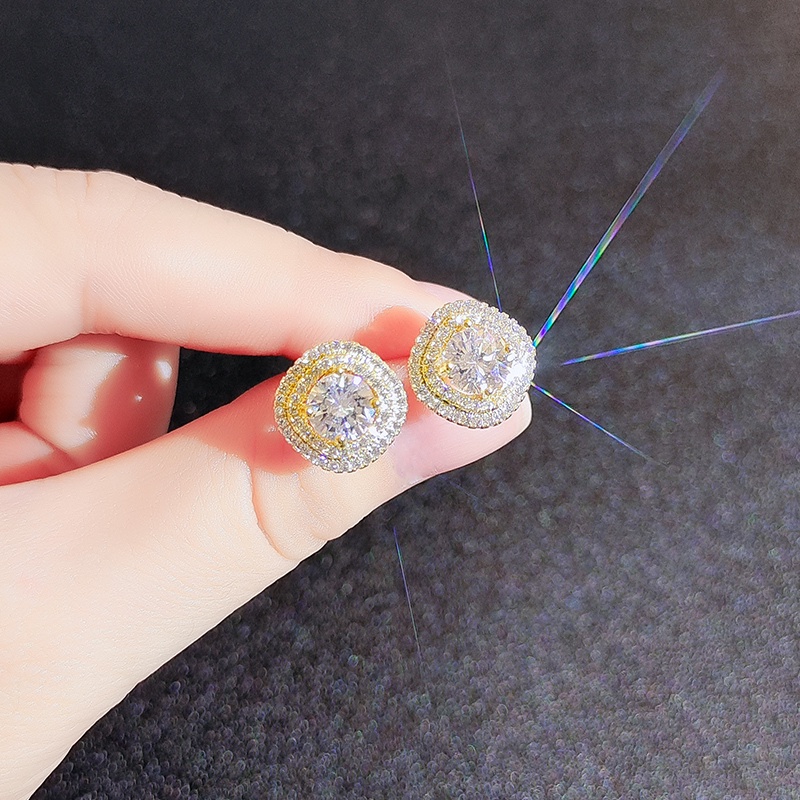 [Jiudolan] Khuyên Tai Cao Cấp Đính Đá Zircon Lấp Lánh Phong Cách Hàn Quốc Sang Trọng Tinh Tế Dành Cho Nữ