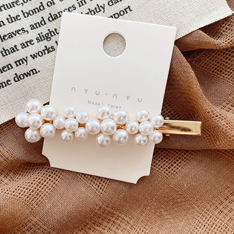 Kẹp Tóc Dài Hình Hoa Đính Ngọc Trai Nhân Tạo Phong Cách Hàn Quốc