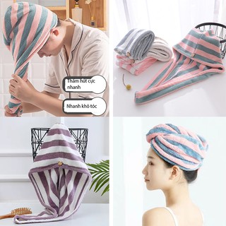 (25 x 65 cm) Khăn ủ tóc/ khăn quấn ủ tóc lau khô siêu nhanh
