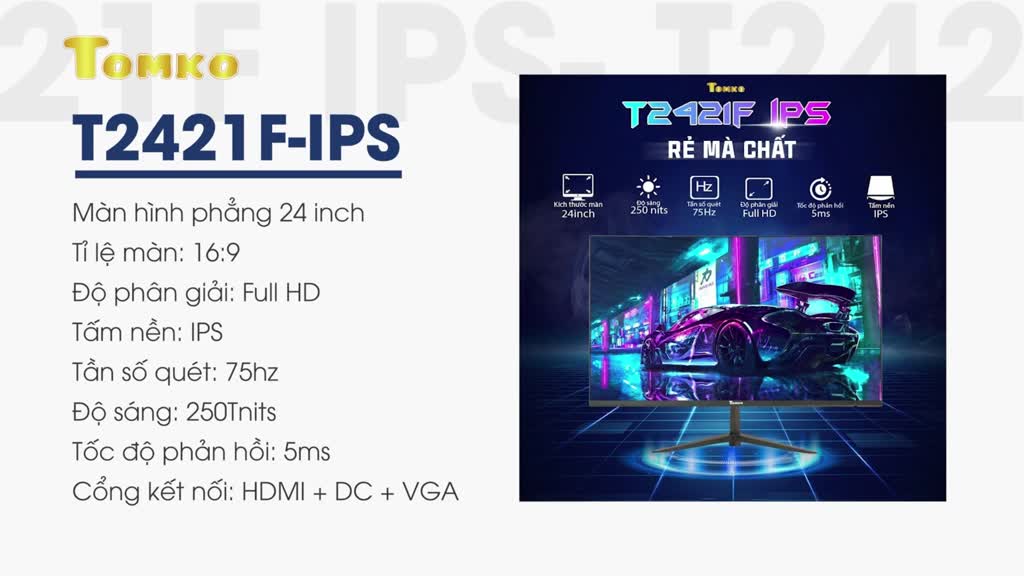 Màn hình máy tính Tomko T2421F 24 inch full viền IPS 75Hz – Chính hãng Tomko – Bảo hành 36 tháng - TomKo | BigBuy360 - bigbuy360.vn
