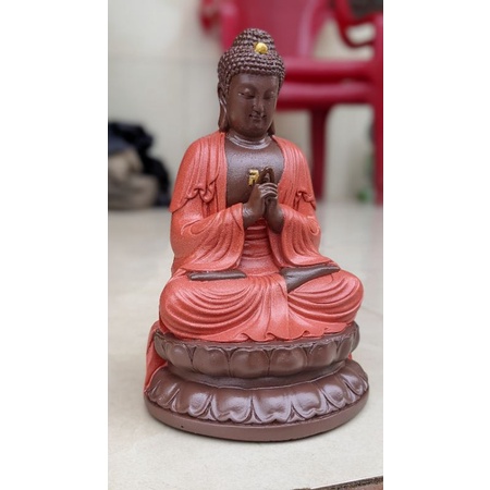 Tượng Phật A Di Đà ngồi thiền bệ sen 22cm .