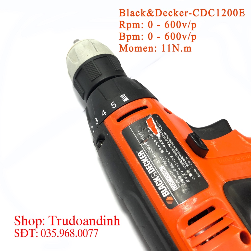 Máy khoan pin Black & Decker - CDC1200E 12v