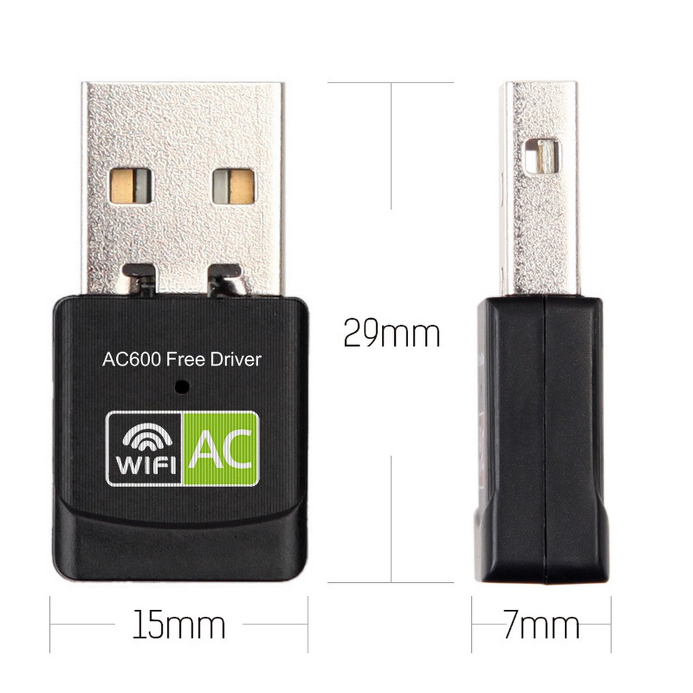 Usb Wifi 2.4 / 5ghz 600mbps Thẻ Mạng Lan Ethernet Wifi Không Dây Ac