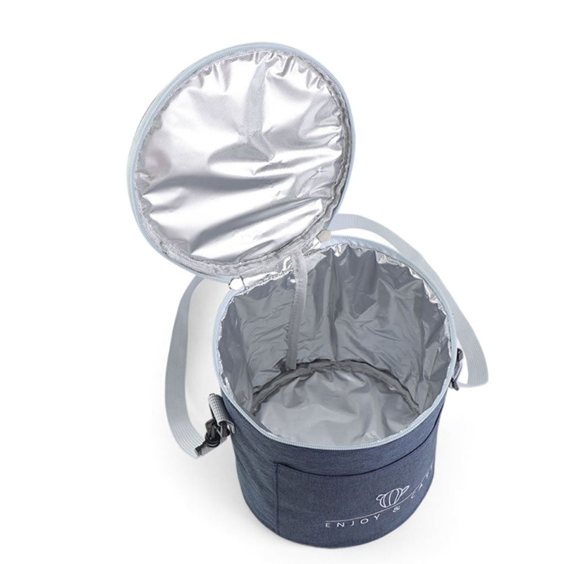 Túi Giữ Nhiệt Đựng Hộp Cơm Trưa Hình Trụ Chất Liệu Oxford Chống Thấm Nước Tiện Dụng