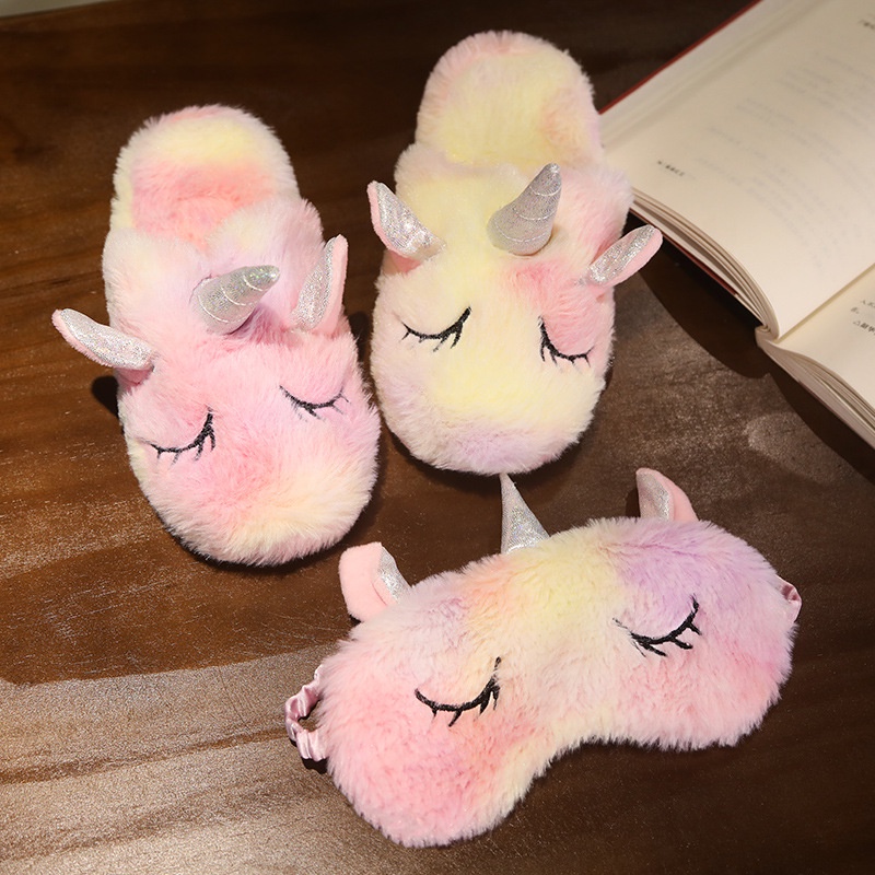 Dép bông đi trong nhà hình kỳ lân hoạt hình dễ thương dành cho bé