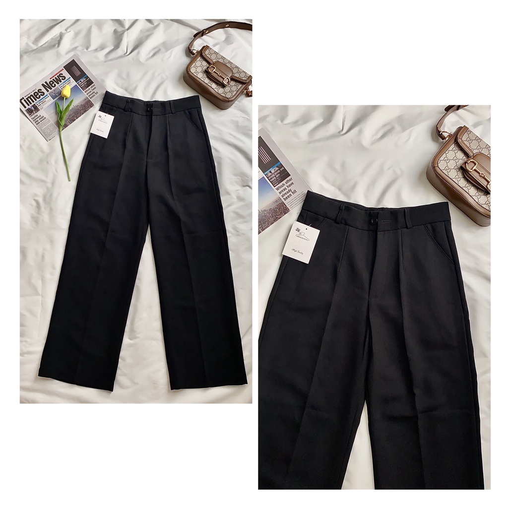 Quần tây nữ ống rộng lưng cao đi học công sở baggy đẹp cao cấp M Fashion QD03